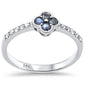 .33ct G SI 14K White Gold Diamond & Blue Sapphire Ring Size 6.5