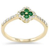 <span style="color:purple">SPECIAL!</span> .39ct G SI 14K Yellow Gold Diamond & Emerald Gemstones Ring Size 6.5