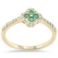 .39ct G SI 14K Yellow Gold Diamond & Emerald Gemstones Ring Size 6.5