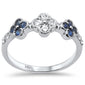 <span style="color:purple">SPECIAL!</span> .54ct G SI 14K White Gold Diamond & Blue Sapphire Ring Size 6.5