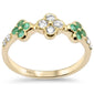 <span style="color:purple">SPECIAL!</span> .46ct G SI 14K Yellow Gold Diamond & Emerald Gemstones Ring Size 6.5