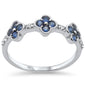 .53ct G SI 14K White Gold Diamond & Blue Sapphire Ring Size 6.5