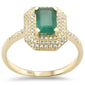 <span style="color:purple">SPECIAL!</span> 1.24ct G SI 14K Yellow Gold Diamond & Emerald Gemstones Ring Size 6.5