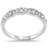 .33ct G SI 14K White Gold Diamond Bead Style Ring Size 6.5