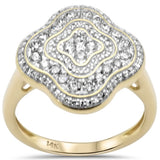 .75ct G SI 14K Yellow Gold Diamond Clover Ring Size 7