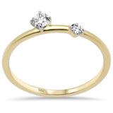 <span style="color:purple">SPECIAL!</span> .22ct G SI 14K Yellow Gold Diamond 2-Stone Ring Size 6.5