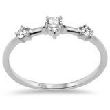.28ct G SI 14K White Gold Diamond 3-Stone Ring Size 6.5