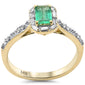 <span style="color:purple">SPECIAL!</span> .61ct G SI 14K Yellow Gold Diamond & Emerald Gemstones Ring Size 6.5