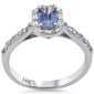 <span style="color:purple">SPECIAL!</span> .68ct G SI 14K White Gold Diamond & Blue Sapphire Gemstones Ring Size 6.5