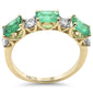 <span style="color:purple">SPECIAL!</span> 1.65ct G SI 14K Yellow Gold Diamond & Emerald Gemstones Ring Size 6.5