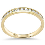 <span style="color:purple">¡ESPECIAL!</span> .33ct G SI 14K Anillo de Boda de Diamantes en Oro Amarillo Talla 6.5