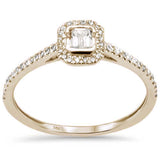 <span style="color:purple">¡ESPECIAL!</span> Anillo de compromiso solitario con diamante de corte esmeralda de oro amarillo de 14K de .37ct G SI, talla 6.5