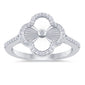 <span style="color:purple">SPECIAL!</span> .25ct G SI 14K White Gold Diamond Clover Ring Size 6.5