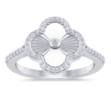 <span style="color:purple">SPECIAL!</span> .25ct G SI 14K White Gold Diamond Clover Ring Size 6.5