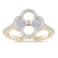 <span style="color:purple">SPECIAL!</span> .24ct G SI 14K Yellow Gold Diamond Clover Ring Size 6.5
