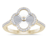 .24ct G SI 14K Yellow Gold Diamond Clover Ring Size 6.5