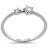 <span style="color:purple">SPECIAL!</span> .22ct G SI 14K White Gold Diamond 2-Stone Ring Size 6.5