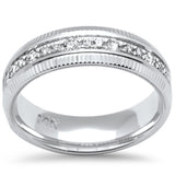 <span style="color:purple">SPECIAL!</span>.50ct G SI 14K White Gold Diamond Men's Band Ring Size 10