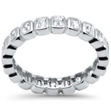 <span style="color:purple">¡ESPECIAL!</span> 2.58ct G SI Anillo de banda de eternidad de diamantes talla esmeralda de oro blanco de 14K Talla 9