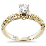 .63ct G SI 14K Yellow Gold Diamond Miligrain Engagement Ring Size 6.5