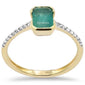 <span style="color:purple">SPECIAL!</span>1.08ct G SI 14K Yellow Gold Diamond & Natural Emerald Gemstone Ring Size 6.5