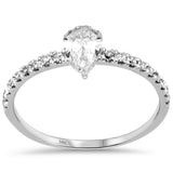 .54ct G SI 14K White Gold Pear Shape Diamond Engagement Ring Size 6.5