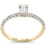 .59ct G SI 14K Yellow Gold Emerald Cut Diamond Engagement Ring Size 6.5