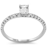 <span style="color:purple">SPECIAL!</span>.58ct G SI 14K White Gold Emerald Cut Diamond Engagement Ring Size 6.5
