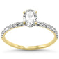 <span style="color:purple">SPECIAL!</span> .95ct G SI 14K Yellow Gold Round Oval Diamond Engagement Ring Size 6.5