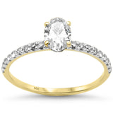<span style="color:purple">SPECIAL!</span> .95ct G SI 14K Yellow Gold Round Oval Diamond Engagement Ring Size 6.5