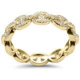 <span style="color:purple">¡ESPECIAL!</span> Anillo tipo eslabón marinero de oro amarillo de 14K con diamante de .39ct G SI para hombre Talla 10