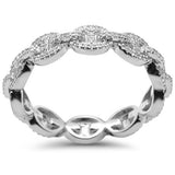 .37ct G SI 14K White Gold Men's Diamond Mariner Link Style Ring Band Size 10