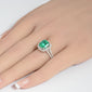 <span style="color:purple">SPECIAL!</span> 3.41ct G SI 14K White Gold Diamond & Natural Emerald Gemstone Ring  Size 6.5