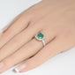 <span style="color:purple">SPECIAL!</span> 2.02ct G SI 14K White Gold Diamond & Natural Emerald Gemstone Ring  Size 6.5