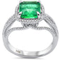 <span style="color:purple">SPECIAL!</span> 2.87ct G SI 14K White Gold Diamond & Natural Emerald Gemstone Ring  Size 6.5