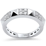 .37ct G SI 14K White Gold Round Diamond Modern Band Ring Size 7