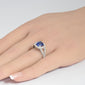 <span style="color:purple">SPECIAL!</span> 3.64ct G SI 14K White Gold Diamond & Blue Sapphire Gemstone Ring  Size 6.5