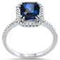 <span style="color:purple">SPECIAL!</span> 2.59ct G SI 14K White Gold Diamond & Blue Sapphire Gemstone Ring  Size 6.5