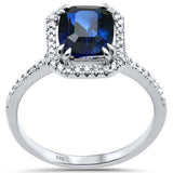 <span style="color:purple">¡ESPECIAL!</span> Anillo de oro blanco de 14 quilates con diamantes y zafiros azules de 2,59 ct G SI. Talla 6.5