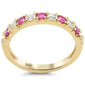 <span style="color:purple">SPECIAL!</span> .43ct G SI 14K Yellow Gold Diamond & Ruby Gemstones Band Ring Size 6.5