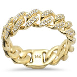 .49ct G SI 14K Yellow Gold Men's Round Diamond Cuban Band Ring Size 10