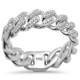 .48ct G SI 14K White Gold Men's Round Diamond Cuban Band Ring Size 10