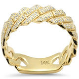 .55ct G SI 14K Yellow Gold Men's Round Diamond Square Cuban Band Ring Size 10