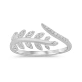 Anillo de banda de diamantes redondos de oro blanco de 14K con forma de aceituna, de .16ct G SI, talla 6.5