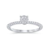 <span style="color:purple">SPECIAL!</span> .33ct G SI 14K White Gold Round Diamond Engagement Ring Size 6.5