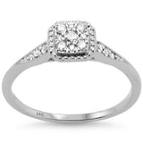 <span style="color:purple">SPECIAL!</span> .18ct G SI 14K White Gold Square Diamond Engagement Ring Size 6.5