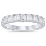 <span style="color:purple">SPECIAL!</span> 1.45ct G SI 14K White Gold Emerald Cut Diamond Ring Band Size 6.5