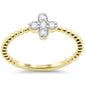 .16ct G SI 14K Yellow Gold Diamond Beaded Ring Size 6.5