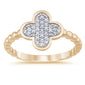 .15ct G SI 14K Yellow Gold Diamond Clover Ring Size 6.5