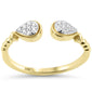 .08ct G SI 14K Yellow Gold Pear Shape Diamond Open Ring Size 6.5